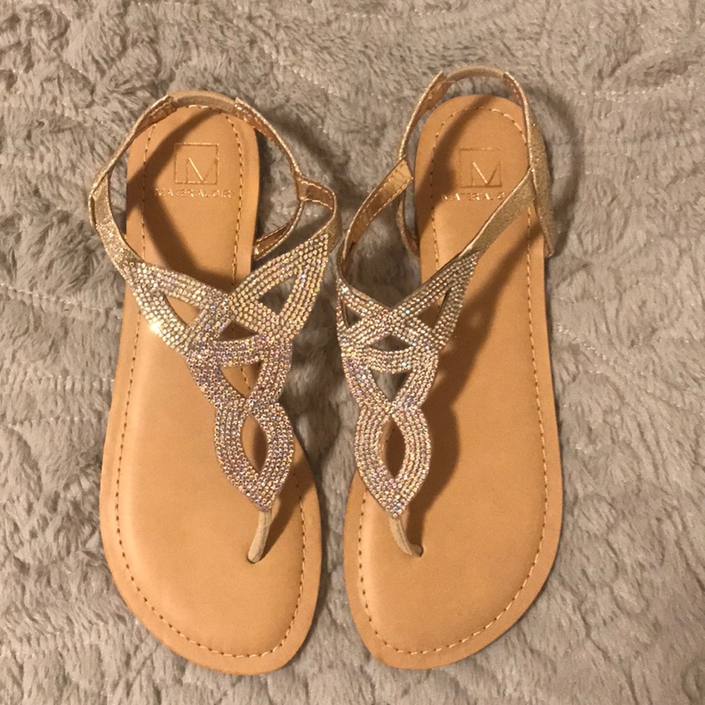 Material Girl Rhinestoned Sandals